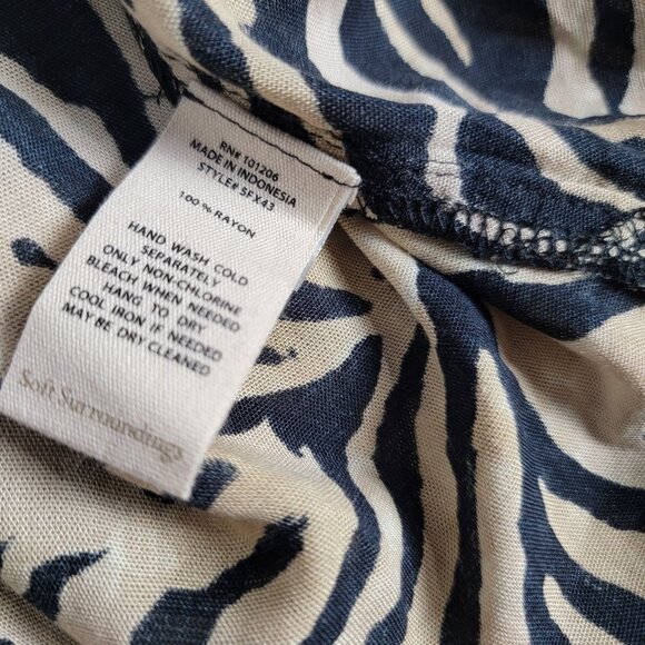 Soft Surroundings Womens Zebra Print Jacket Kimono Large Black One-Button New - Picture 6 of 9